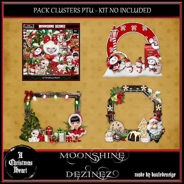 EXCLUSIVE MD-AChristmasHeart-Cluster Frames